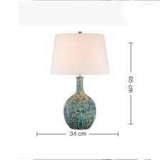 MaGiLL Lámpara de Mesa de cerámica Moderna para Sala de Estar, Estudio, Dormitorio, lámpara de Noche, luz Nocturna cálida Vintage mediterránea (Color: Azul, tamaño: 34x65cm) : Amazon.com.mx: Hogar y Cocina