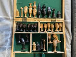 Vintage African Chess Board/set, 1960s Stunning Leather ...