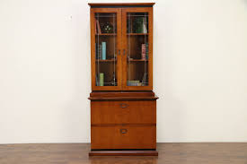 Cherry Vintage Library or Office Lateral File & Bookcase, Paoli A
