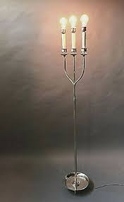 lampadaire jansen argent métal floor lamp bagues french rare ...