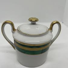 Christian Dior Sugar Bowl Green Gaudron Malachite with Lid ...