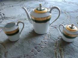 Antique HAVILAND LIMOGES France China Green Gold Encrusted ...