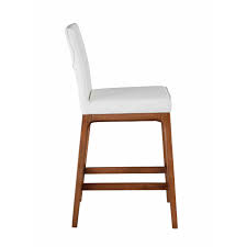 Somette Emily Low-Back Counter Stool with White Upholstery - Bed Bath & Beyond - 37966780