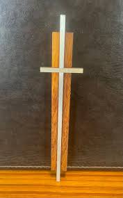 Small Minimalist Walnut and Aluminum Crucifix / Cross For ...