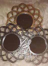 Mirrors 3 Starburst Gold Silver Black Small Gray Plastic Home ...