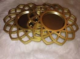 2 Gold Mirrors Starburst Sunburst Small 9.75x9.75 Glass ...