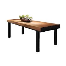 Industrial Rectangle Dining Table Pine Solid Wood Table with 4 Black Metal Legs - 47.2"L x 23.6"W x 29.5"H Table Only