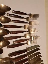 Vintage Flatware Siam Brass Wood 28 Piece Flatware Set | eBay