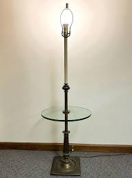 Vintage STIFFEL Floor Lamp Glass Table Brass Heavy MCM ...