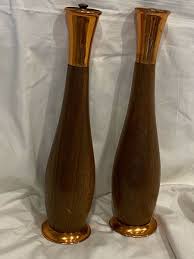 MCM English Copper & Wood Salt & Pepper Shakers by Park & Green Co. | eBay