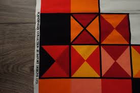 Vintage Scandinavian Collection Block Print Fabric MCM Mod Colored Square Pattern 47" X 42" - Etsy