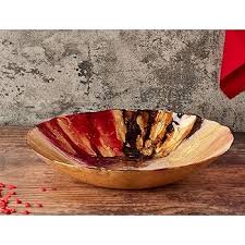 Anton Studio Designs - Decorative Bowl - Large Table Decoration Bowl - Diameter: 40cm - Decorative Glass Bowl for Home Decor - Abstract Red: Buy Online at Best Price in UAE - Amazon.ae