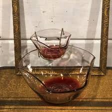 Mid Century Glass Chip and Dip Set - Etsy