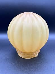 Vintage Frosted Glass Globe, Melon Ribbed | eBay
