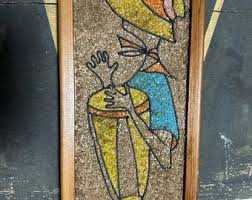 MCM Rare Gravel/pebble Art Bongo Drummer 70's Wall ...