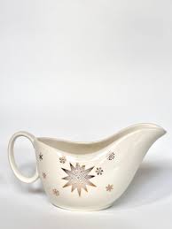 MCM White & Gold Starburst Gravy Boat - Etsy
