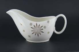 MCM Gravy Boat Retro White with Gold Star & Snowflakes ...
