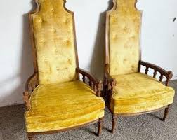 Mid Century Tufted Velvet Fabric and Wood Arm Chairs by American of Martinsville - Etsy