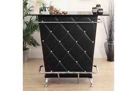 Fuero Contemporary Black & Chrome Metal Bar Table - Exotic ...