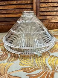 VTG Industrial Ribbed Clear Glass Light Lamp Shades Set of 2 - 1981 Lancaster - Etsy