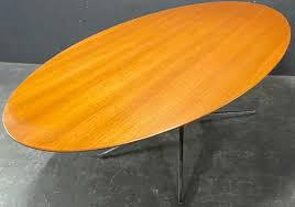iconic florence knoll oval walnut table For Sale at 1stDibs