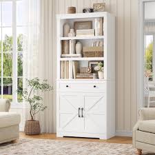 Homfa 69'' White Bookshelf with Drawers, 6-Tier 6 Cubes ...