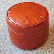 Round Orange Ottoman,small Orange Footstool,childs Stool ...