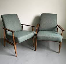 Pair of Vintage Wood and Fabric Armchairs Type 300-190 by H.lis From 1960s, Furniture Icon of Polish Mid-century Design, Completely Restored - Etsy
