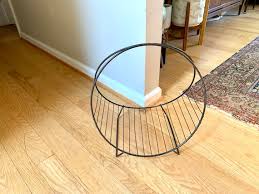 Vintage MCM Wire Magazine Rack | Mid Century Atomic Wire Magazine Rack | Brass Blanket Rack | Wire Towel Rack | Rustic Wire Stand - Etsy