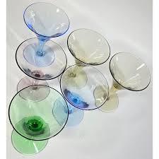 Kicky Pastel Cocktail Glasses- Set of Six | Chairish