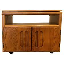 Midcentury Rolling TV Cabinet in Walnut For Sale at 1stDibs