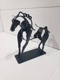 Unique 3-D modern openwork metal sculpture horse ...