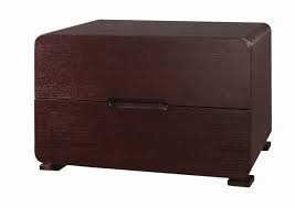 Beverly Hills Cosmo 2 Drawer Nightstand in Brown