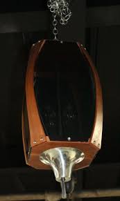 Mid-Century Modern Pendant Light Fixture With Teak Frame ...