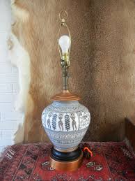Vintage Uttermost Lamp: Hand-enameled Grecian Urn, White ...
