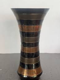 Solid Brass Tricolor Bands Vase Art Decor, Made in India ...