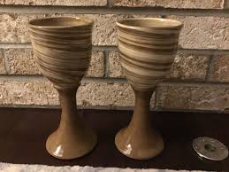 Pottery Chalice Goblet 8” Tall Signed PM20 Beautiful | eBay