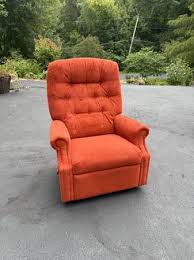 La-Z-Boy Lazyboy Orange Vintage Recliner Reclining Chair Rocks MCM Mid Century M - furniture - by owner - sale -...