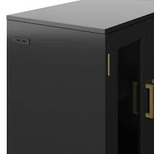 Twin Star Home 80 in. Freestanding Wooden Electric Fireplace TV Stand in Black 23MMP648-PB01S - The Home Depot