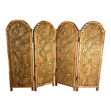 Vintage Bamboo and Rattan Room Screen | Chairish