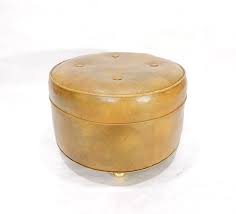 Vintage Mid Century Modern Ottoman Vinyl Footstool on Casters - Etsy