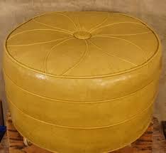 BABCOCK PHILLIPS VINTAGE Foot Stool Ottoman Cognac Teak Legs Mid Century Modern $125.00 - PicClick