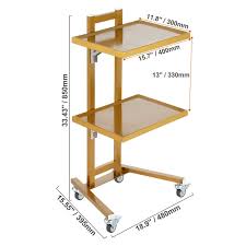 VEVOR 2 Tiers Stainless Steel Lab Carts, Lab Utility Cart with 2 Trays, Mobile Medical Cart with 4 Silent Wheels, Lab Rolling Cart for Lab, Clinic, Hospital, Salon, Golden - Walmart.com