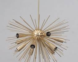 Mid Century Sputnik Chandelier , Statement Urchin HALO Chandelier , Brass Spurchin Chandelier , Handmade Modern Ceiling Light - Etsy