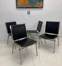 Set Of Four Vintage Stacking Chairs