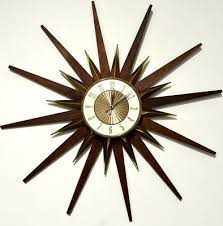 Vintage ELGIN MCM Mid Century Modern Starburst Wall Clock Wood Star Part ONLY | eBay