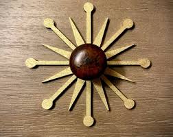 Boho Modern Mid Century Modern Atomic Starburst Wood Drawer ...