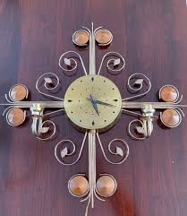 MCM Sunburst Clock & Lights, Plug in Wall Clock and Light Fixture, 2 Bulbs Included, Brass and Wood, Mid Century Modern Clock, Works - Etsy