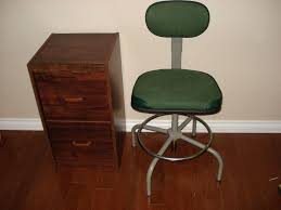 Vintage CRAMER Mid Century Swivel Chair Stool & 2 drawer file cabinet | EstateSales.org
