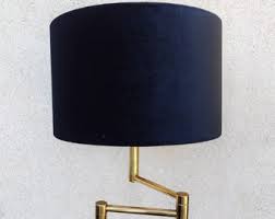 Mid Century Modern Brass Swing-arm Floor Lamp With Black Velvet Shade // Made in West Germany in 1960s - Etsy